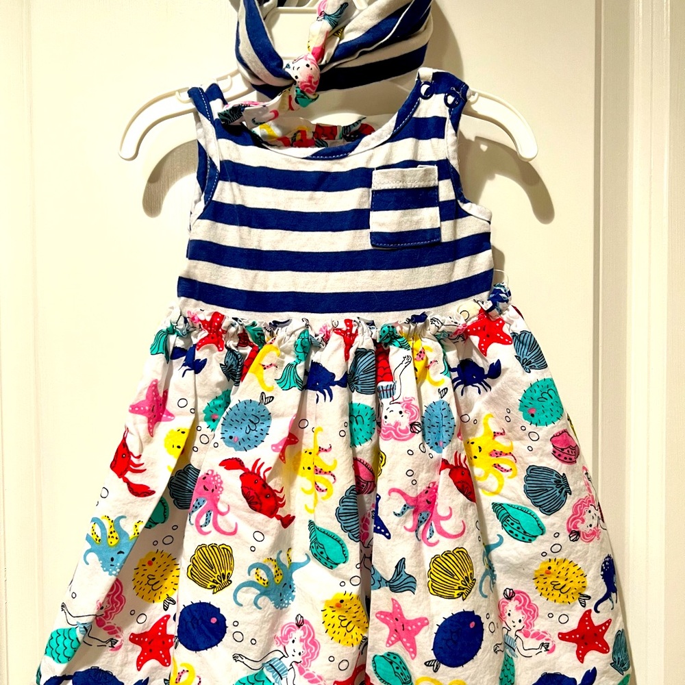 Tommy Bahama Baby Girl Dress Headband Set, 3-6 months